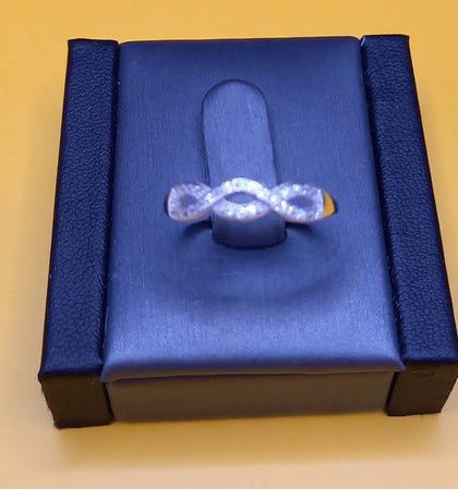 Silver Infinity Band Ring Size-N