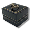 9ct 2.53gram  yellow gold ring with 1 black and small stones -1 stone missing