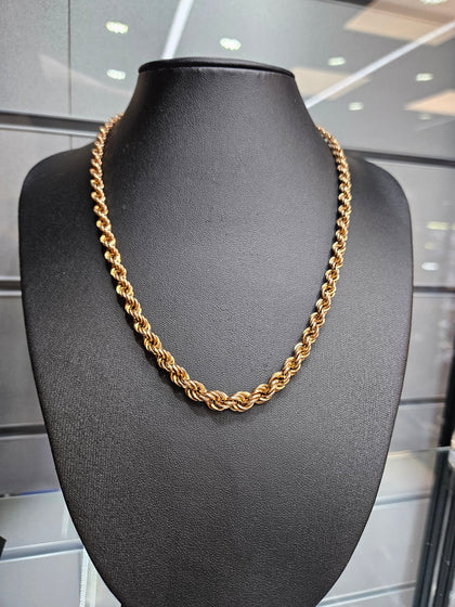 9CT YELLOW GOLD ROPE CHAIN 17