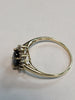 9ct Yellow Gold Ring with Green and Clear Stones - Size U - 2.61g total