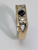 9CT GOLD DIAMOND & BLACK STONE RING PRESTON STORE
