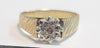 9ct Yellow Gold Ring With Clear Stone - 2.88G - Size L - Hallmarked