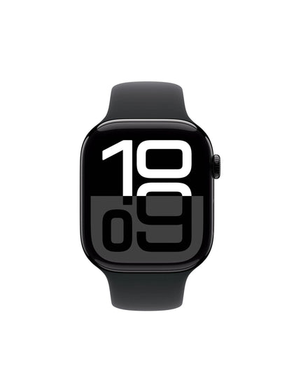 Apple Watch Series 10 - 46mm - GPS + Cellular - Jet Black Aluminium Case - Black Sport Band - M/L