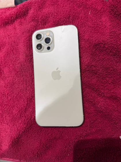 iphone 12 pro max, 128gb, Silver, *cracked and cloudy camera*, 78% BH