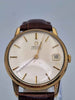Solid 9ct Gold Omega Automatic Harlequin Dial Mens Watch With Date - Unboxed With Generic Strap (Acrylic Scratched)