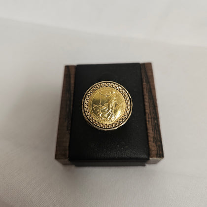 1/10 1987 Britannia Gold Coin & 9ct Ring Mount