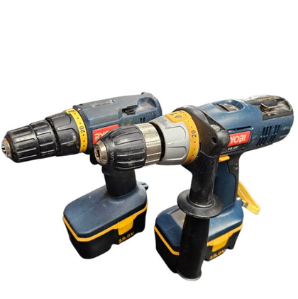 Ryobi Cordless Drill & Driver Set (CDI-1801/CCD-1801) with Case