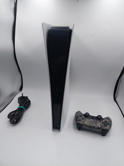 PlayStation 5 console digital edition 825GB White Unboxed with camo controller and power cable