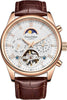 SWAN AND EDGAR Complexity - Automatic Watch for Mens | Moon Face & Open Heart Skeleton Dial | Stainless Steel Case