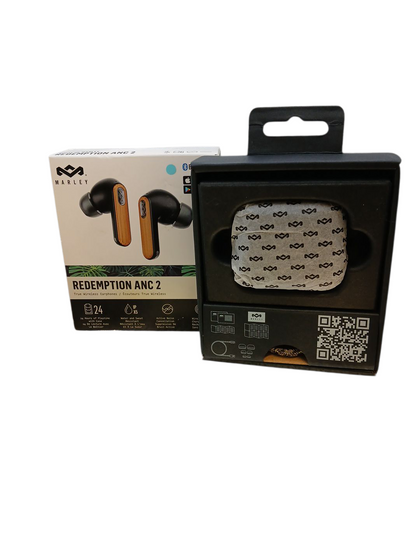 Marley Redemption Anc Earphones, In-ear, Wireless, Microphone, Black