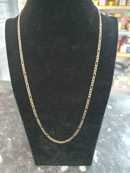 9ct Yellow Gold Figaro Chain - 20 inches. - 7.6g