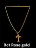 9ct Rose gold vintage cross and chain 16"