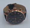 **BRAND NEW** Accurist 7353 men's rose gold/black chronograph watch with genuine black leather strap BOXED