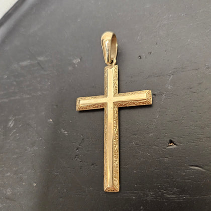 9ct Yellow Gold Cross Pendant 13.3g