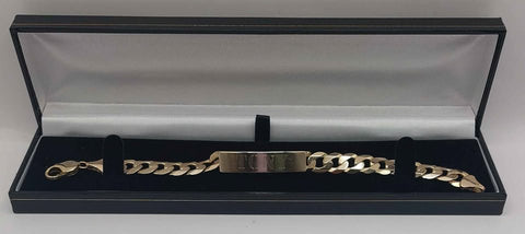 9ct yellow gold Curb Style engraved TONY bracelet 29.8g boxed 8