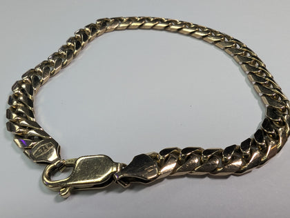 9CT GOLD CLASSIC CURB BRACELET 8.5
