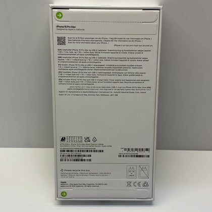 Apple iPhone 16 Pro Max Unlocked Model A3296 256GB in Black Titanium Sealed
