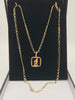 9k GOLD 24" st christopher Pendant with chain - pendant 1.47 grams , chain- 5.0 grams