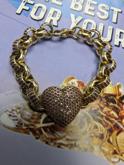 9CT GOLD BABY BELTCHER BRACELET WITH HEART PRESTON STORE.