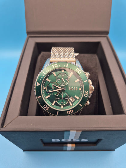 Boss Admiral Watch Green Model HB 293.1.127.3617 Boxed