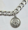 Silver Curb Chain With St Christopher 23"