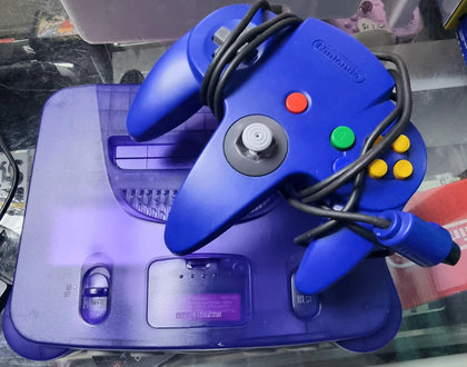 Nintendo 64 Console, Grape Purple with controller and leads