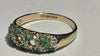 9ct Gold Emerald & Diamond Ring - Size N 1/2