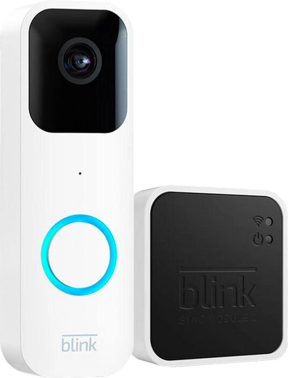 Blink Video Doorbell Battery or Wired with Sync Module 2 - White - Boxed and unopened