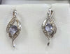 9ct White Gold Diamond/Tanzanite Earrings