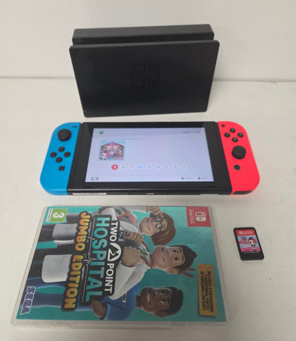 Nintendo Switch Console, 32GB + Neon Red/Blue with 1 boxed & 1 Unboxed game