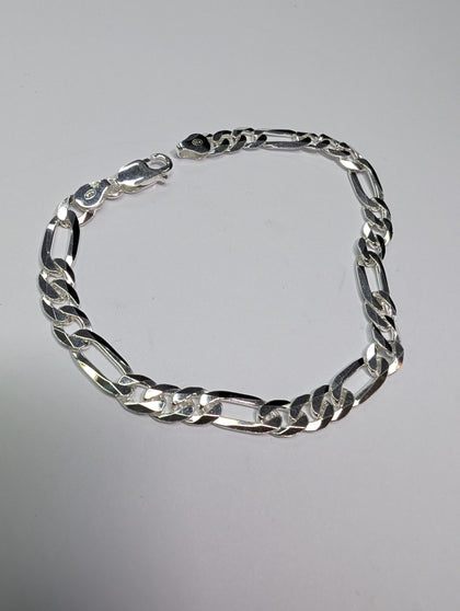 Brand new silver 925 Figaro bracelet