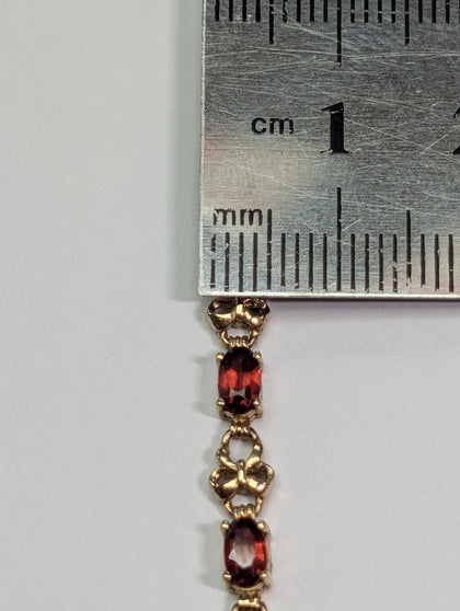 9CT Gold And Red Stone Bracelet