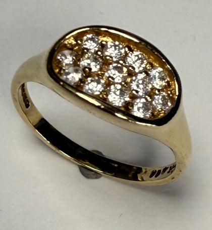 9ct Gold CZ Ring Size O