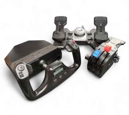 Saitek Yoke Flight Controller w/Logitech Flight Rudder Pedals