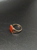 9ct Yellow Gold Signet Ring With Red Stones - Size T - 5.33 Grams