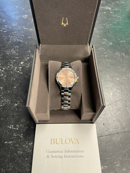 Bulova Light Pink Dial Stainless Steel Women's Watch 96r17.