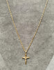 9ct Solid Gold Cross Pendant & 24 Inch Open Curb Chain
