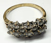 9ct Yellow Gold CZ Cluster Ring Size L 1/2