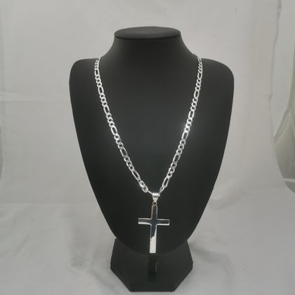 925 Silver Chain with Silver Cross Pendant, 29.25Grams, NEVER WORN OR USED, APPROX 23