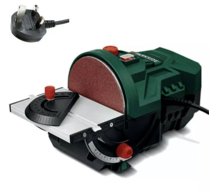 * Sale * Parkside 140W Disc Sander Bench With Screw Clamp & Accessories Ø125mm.