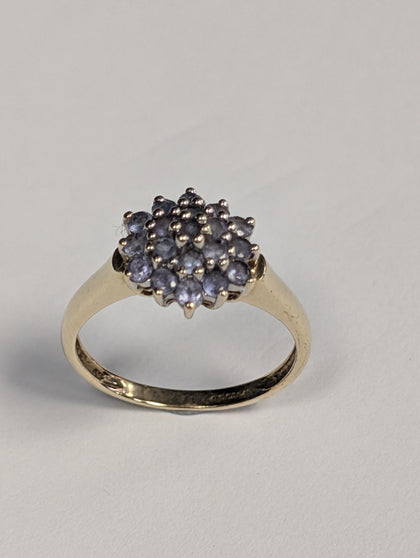 9ct Gold Cluster Ring Size O