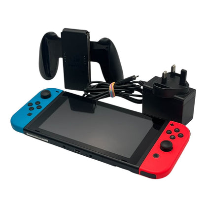 NINTENDO switch console 32GB HAC 001 neon red/blue joycon. Joycon straps missing Boxed
