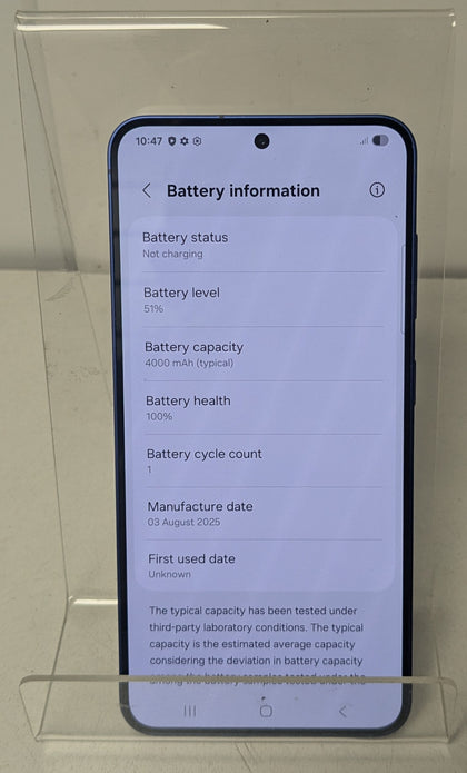 Galaxy S25 128GB - Dark Blue - Unlocked- 1 Battery Cycle Count