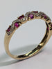 9CT GOLD DIAMOND & RED STONE RING