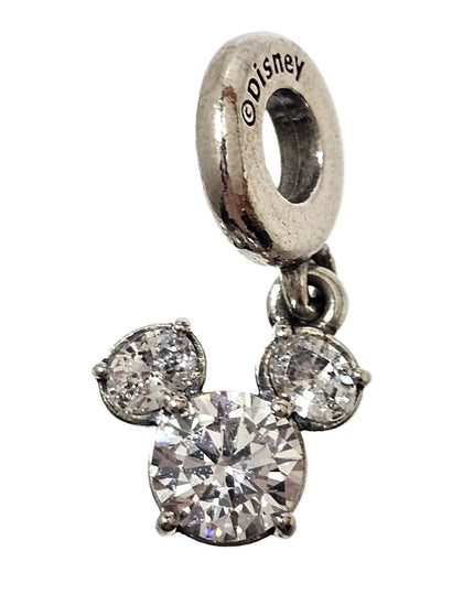 Pandora Disney Mickey Mouse Sparkling Head Silhouette Dangle Charm