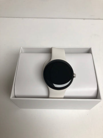 google pixel watch polished silver/chalk