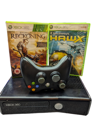 XBOX 360 CONSOLE WITH 2 GAMES & OFFICIAL CONTROLLER PRESTON STORE