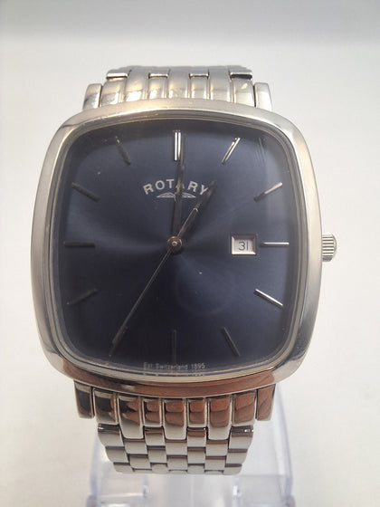 Rotary Men's Windsor Gs02-400/5 quartz stainless steel watch with blue face BOXED