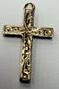 9ct yellow gold patterned cross pendant