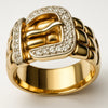 9ct gold buckle ring with diamond Size Y 1/2